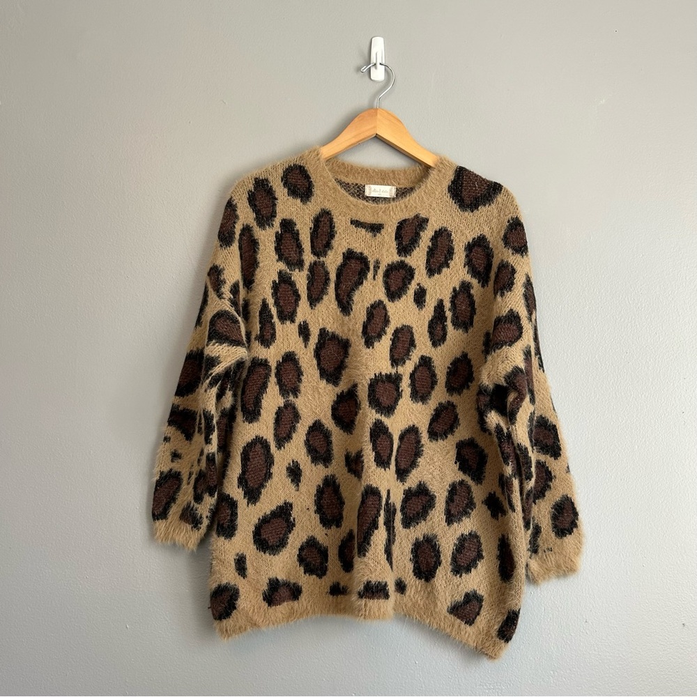 Altar'd State Tan and Brown Leopard Sweater
